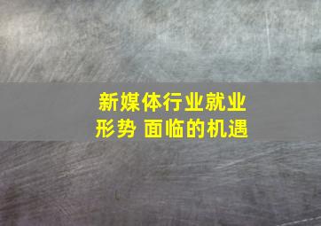 新媒体行业就业形势 面临的机遇